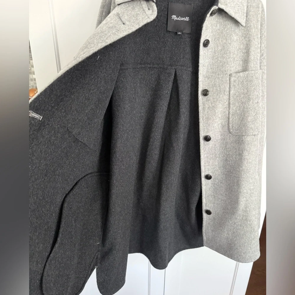 MADEWELL NEW Wool Blend double face long shirt, jacket